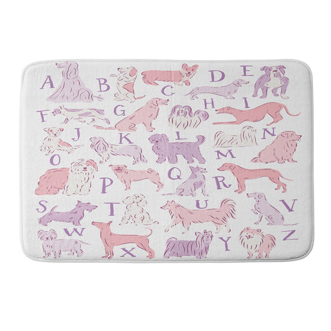 KrissyMast Dogs ABC Alphabet Print Memory Foam Bath Mat