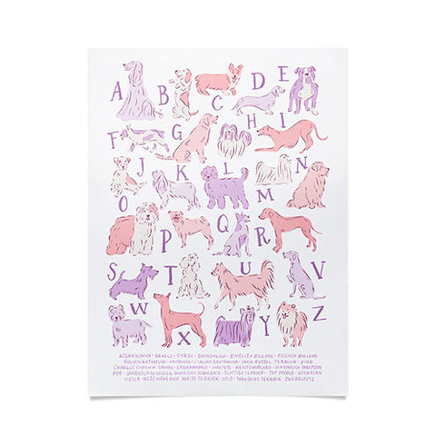 KrissyMast Dogs ABC Alphabet Print Poster