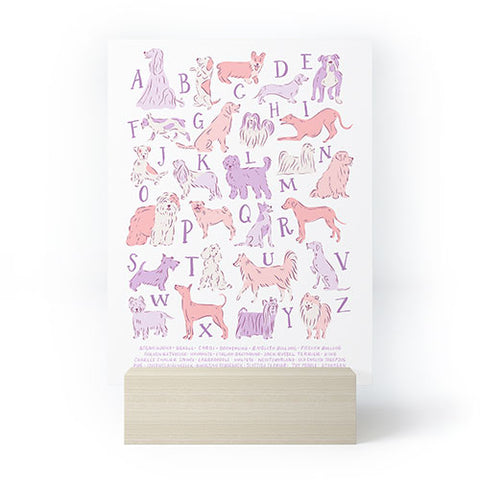 KrissyMast Dogs ABC Alphabet Print Mini Art Print