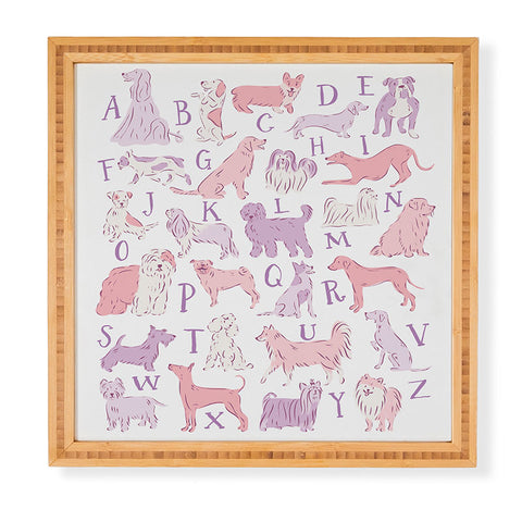 KrissyMast Dogs ABC Alphabet Print Framed Wall Art