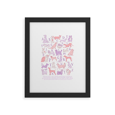KrissyMast Dogs ABC Alphabet Print Framed Art Print