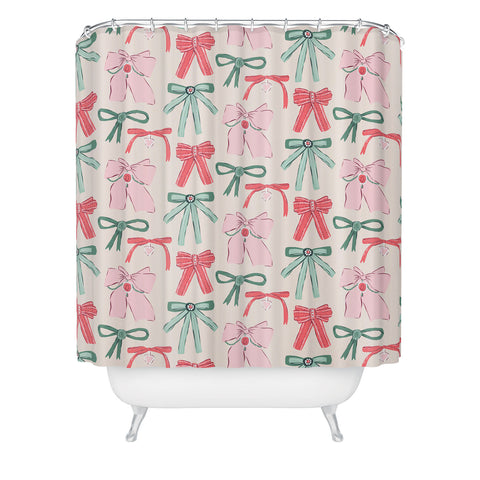 KrissyMast Fancy Christmas Ribbons and Bows Shower Curtain