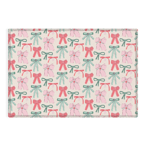 KrissyMast Fancy Christmas Ribbons and Bows Outdoor Rug