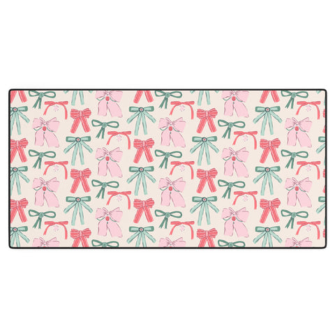 KrissyMast Fancy Christmas Ribbons and Bows Desk Mat
