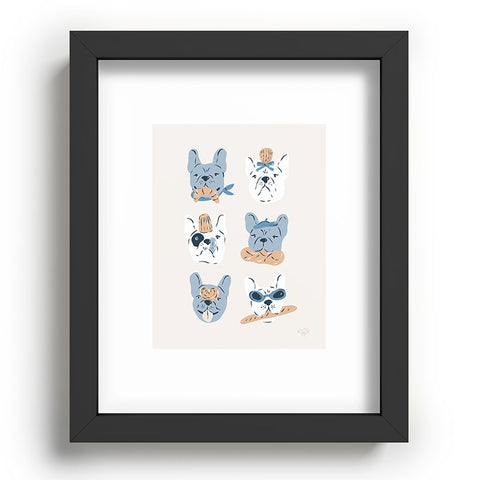 KrissyMast French Bulldogs with Pastries Recessed Framing Rectangle