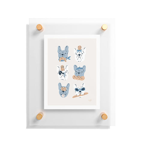 KrissyMast French Bulldogs with Pastries Floating Acrylic Print