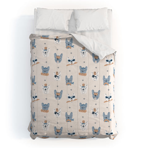 KrissyMast French Bulldogs with Pastries Comforter