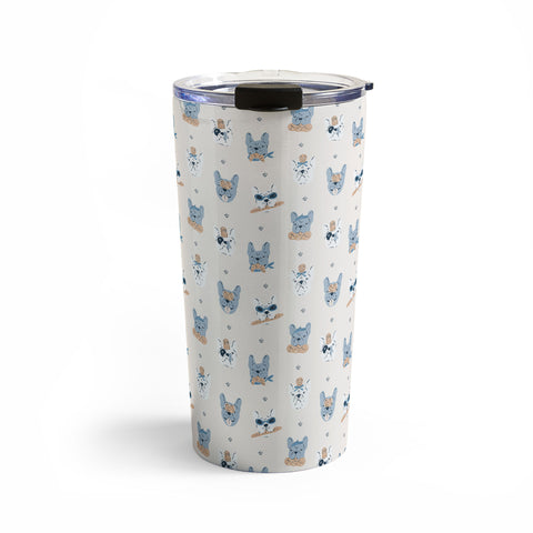 KrissyMast French Bulldogs with Pastries Travel Mug