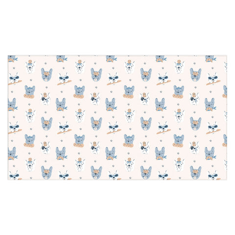 KrissyMast French Bulldogs with Pastries Tablecloth