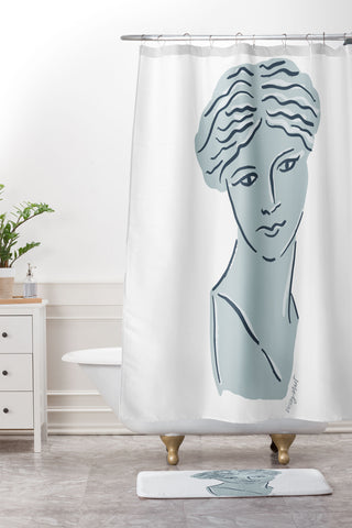 KrissyMast Goddess Aphrodite Greek Sculpture Shower Curtain And Mat