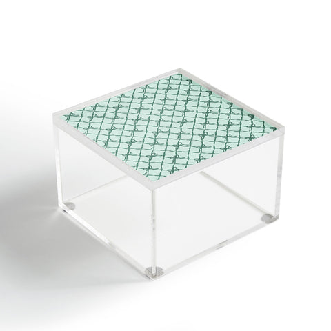 KrissyMast Green Trellis Ribbon Bows Acrylic Box