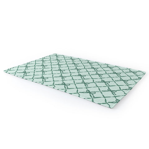 KrissyMast Green Trellis Ribbon Bows Area Rug