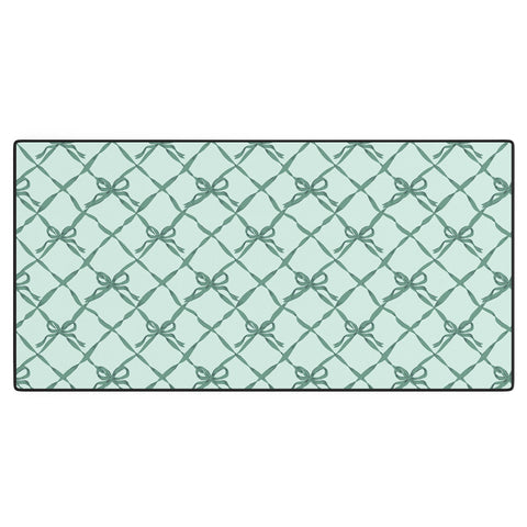 KrissyMast Green Trellis Ribbon Bows Desk Mat