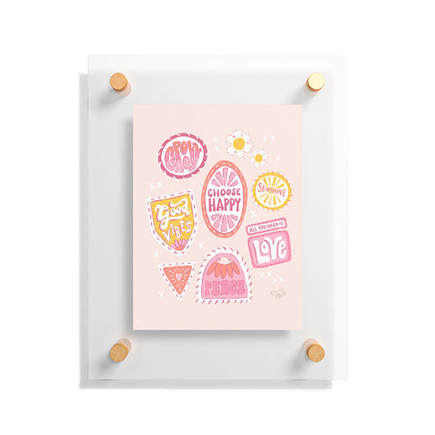 KrissyMast Groovy 70s Quote Patches Floating Acrylic Print