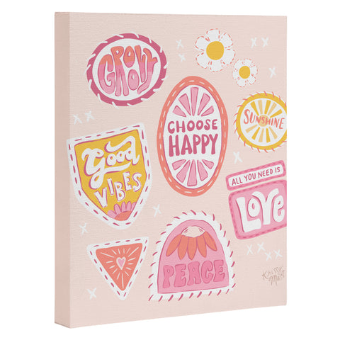 KrissyMast Groovy 70s Quote Patches Art Canvas