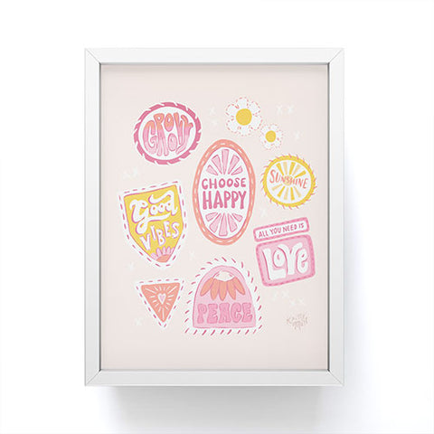 KrissyMast Groovy 70s Quote Patches Framed Mini Art Print