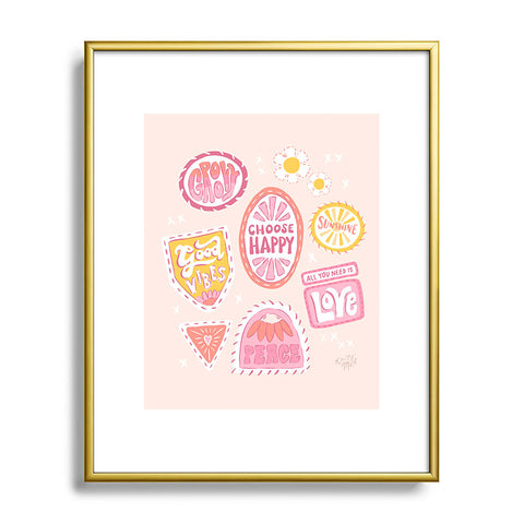 KrissyMast Groovy 70s Quote Patches Metal Framed Art Print