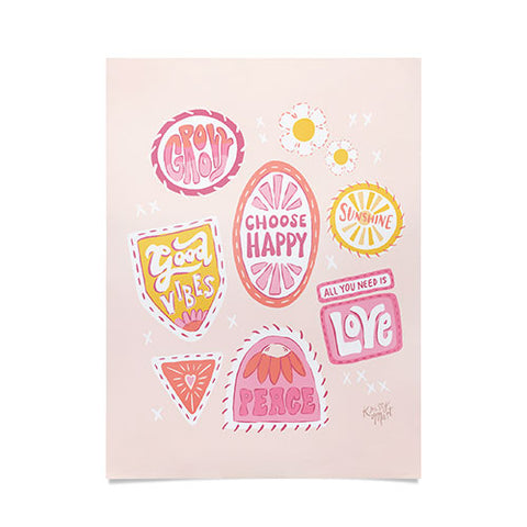 KrissyMast Groovy 70s Quote Patches Poster
