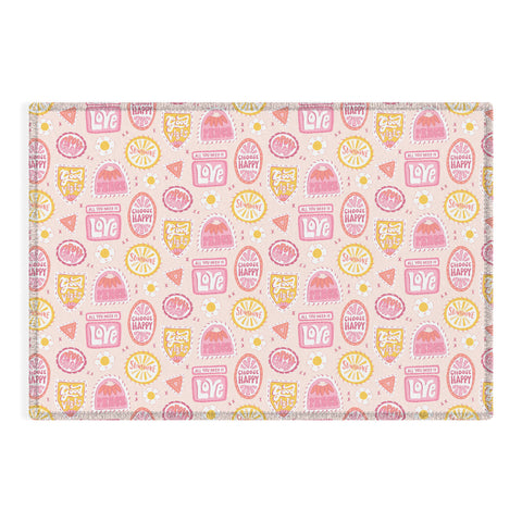 KrissyMast Groovy 70s Quote Patches Outdoor Rug