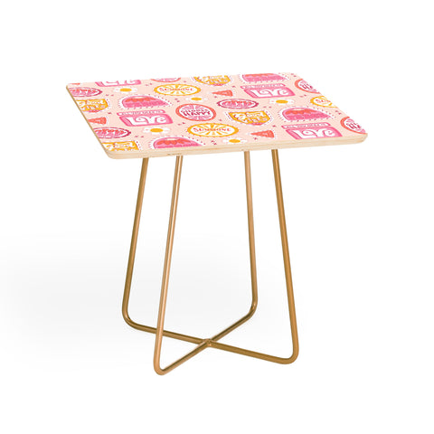 KrissyMast Groovy 70s Quote Patches Side Table