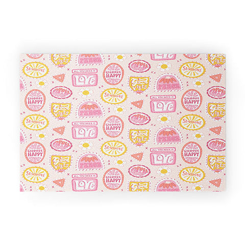 KrissyMast Groovy 70s Quote Patches Welcome Mat