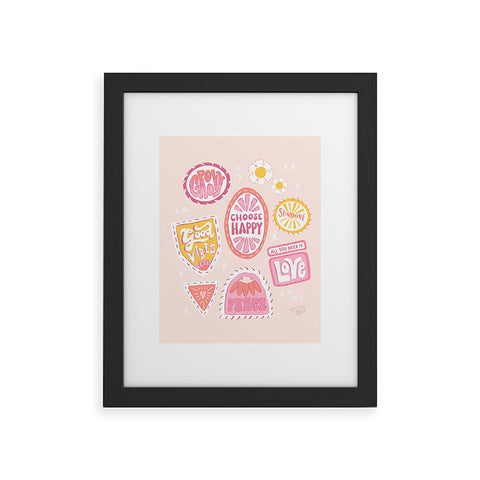 KrissyMast Groovy 70s Quote Patches Framed Art Print
