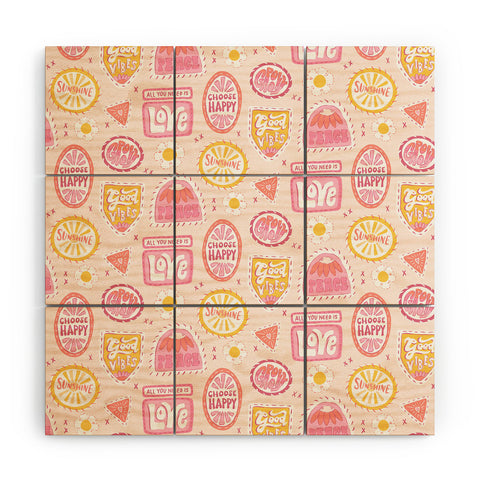 KrissyMast Groovy 70s Quote Patches Wood Wall Mural
