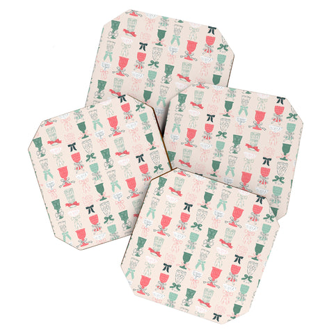 KrissyMast Holiday Bow Cocktails Coaster Set
