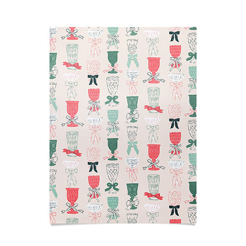 KrissyMast Holiday Bow Cocktails Poster
