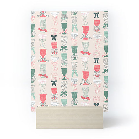 KrissyMast Holiday Bow Cocktails Mini Art Print