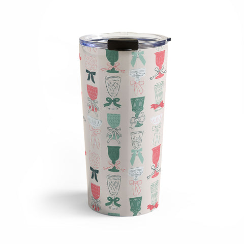 KrissyMast Holiday Bow Cocktails Travel Mug