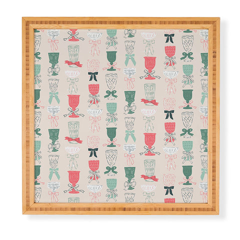 KrissyMast Holiday Bow Cocktails Framed Wall Art