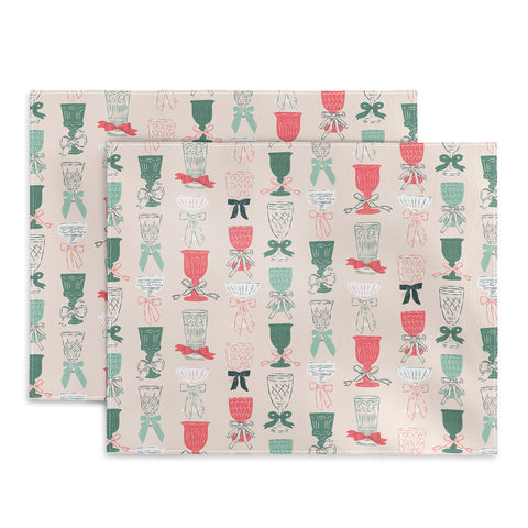 KrissyMast Holiday Bow Cocktails Placemat