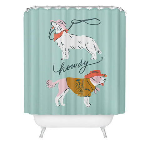 KrissyMast Howdy Western Cowboy Dogs Shower Curtain