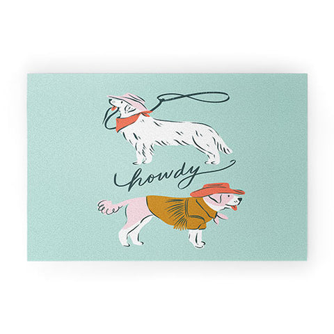 KrissyMast Howdy Western Cowboy Dogs Welcome Mat