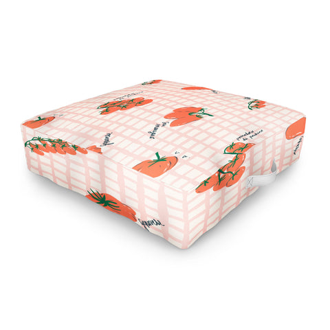KrissyMast Italian Tomatoes on Gingham Outdoor Floor Cushion