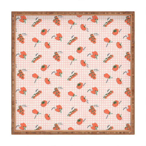 KrissyMast Italian Tomatoes on Gingham Square Tray