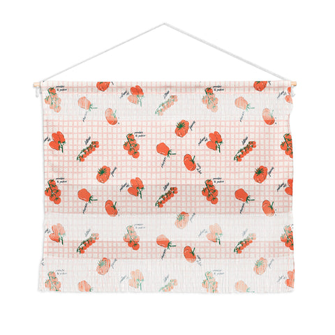 KrissyMast Italian Tomatoes on Gingham Wall Hanging Landscape