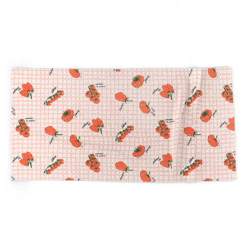 KrissyMast Italian Tomatoes on Gingham Beach Towel