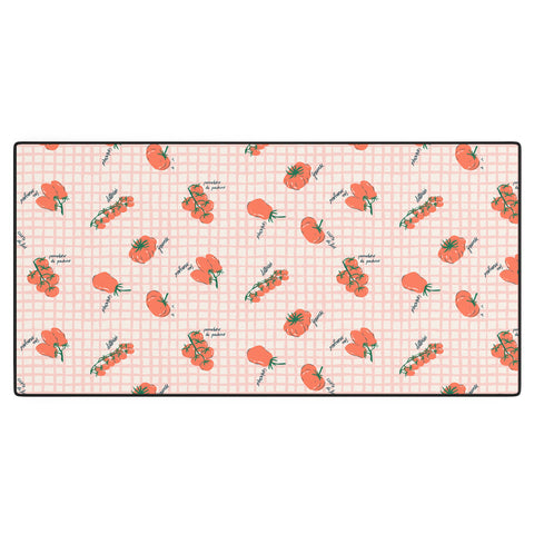 KrissyMast Italian Tomatoes on Gingham Desk Mat