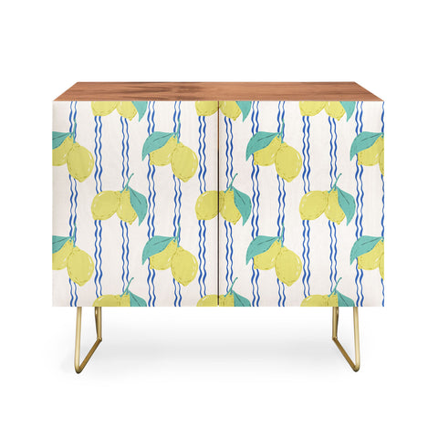 KrissyMast Lemons with Wavy Stripe Credenza