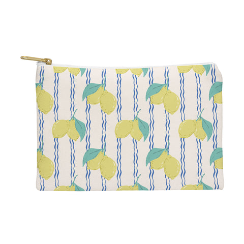 KrissyMast Lemons with Wavy Stripe Pouch