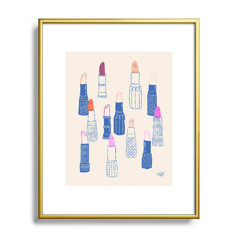 KrissyMast Lipstick Tubes Illustration Metal Framed Art Print