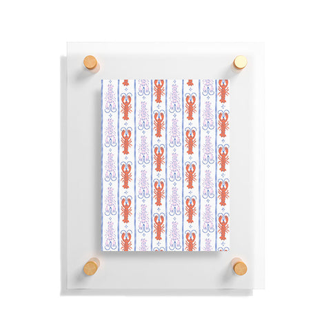 KrissyMast Lobster Stripe Pattern Floating Acrylic Print