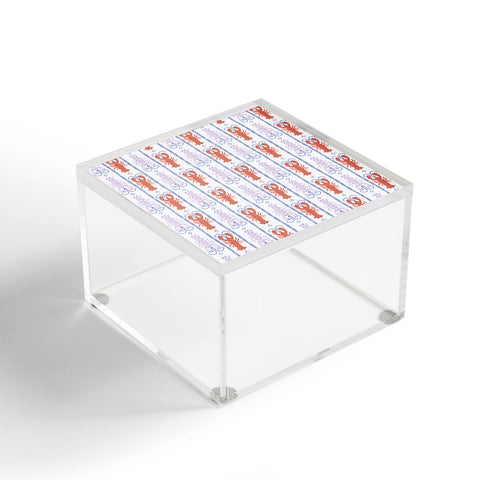 KrissyMast Lobster Stripe Pattern Acrylic Box