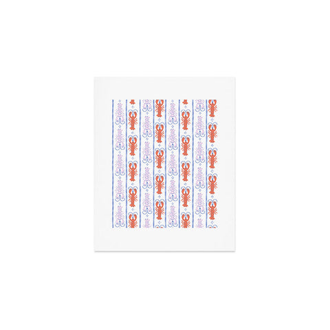 KrissyMast Lobster Stripe Pattern Art Print