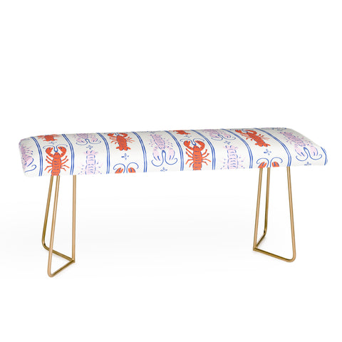 KrissyMast Lobster Stripe Pattern Bench