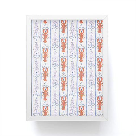KrissyMast Lobster Stripe Pattern Framed Mini Art Print