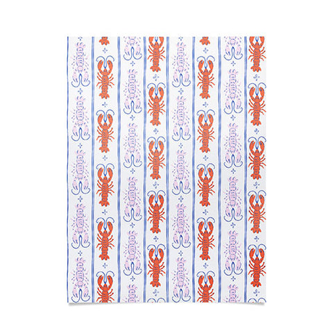 KrissyMast Lobster Stripe Pattern Poster