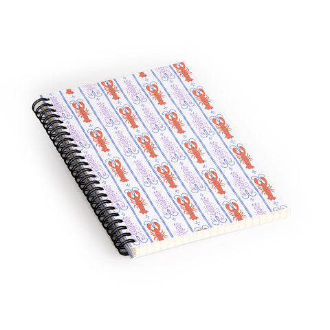 KrissyMast Lobster Stripe Pattern Spiral Notebook